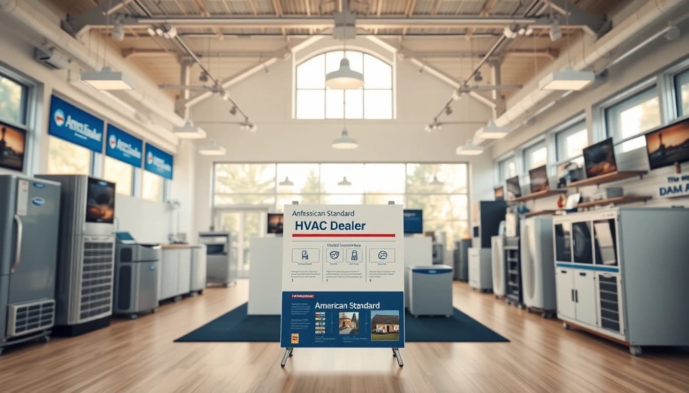 Find trusted american standard dealers near me showcasing products in a bright, professional office.