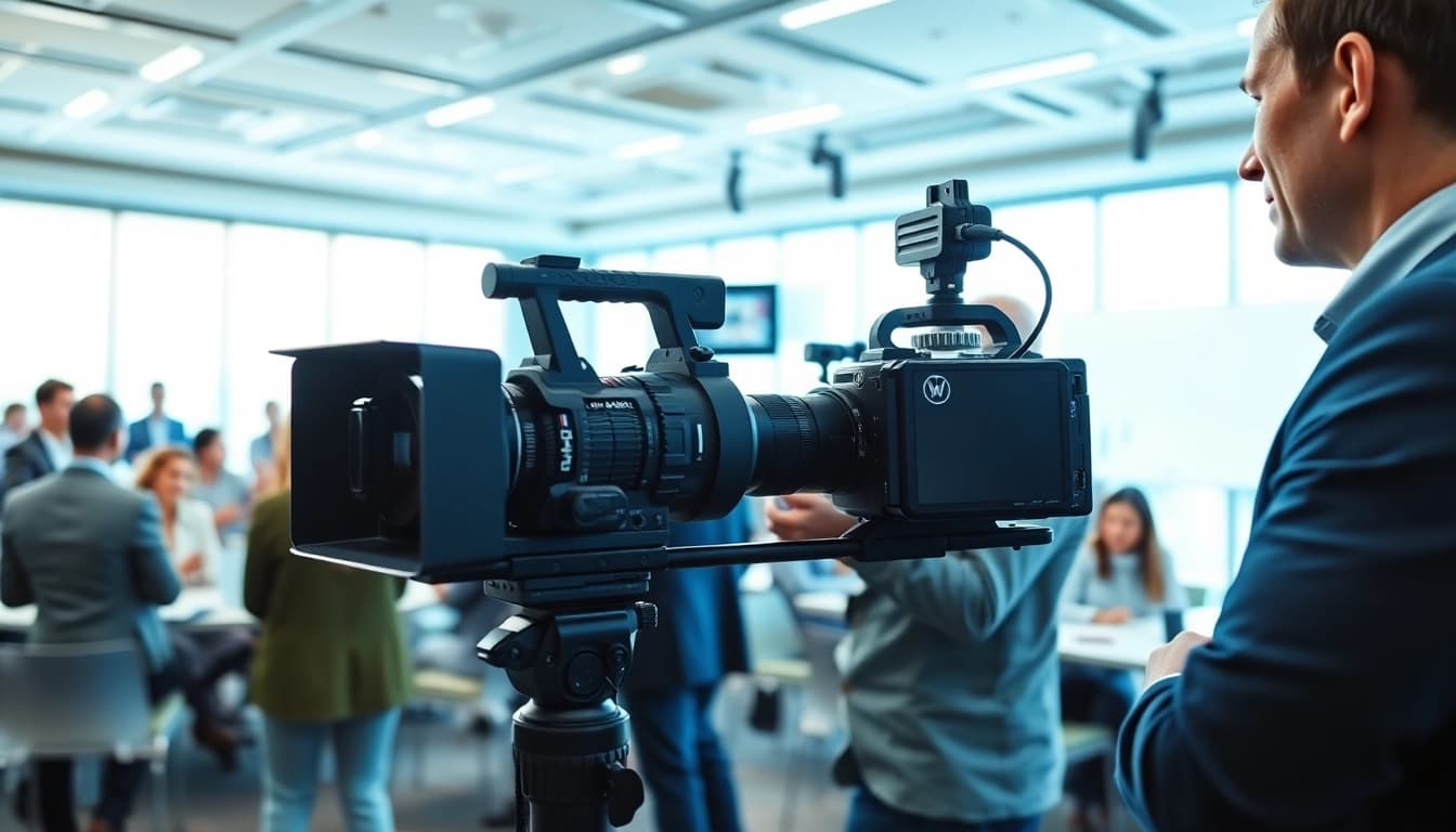 Capturing impactful moments in Commercial videography at a corporate event.