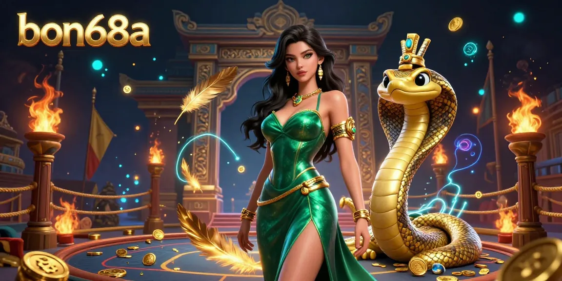 Join the excitement at bon68a with a vibrant, dynamic gambling scene featuring stunning 3D characters and rich casino elements.