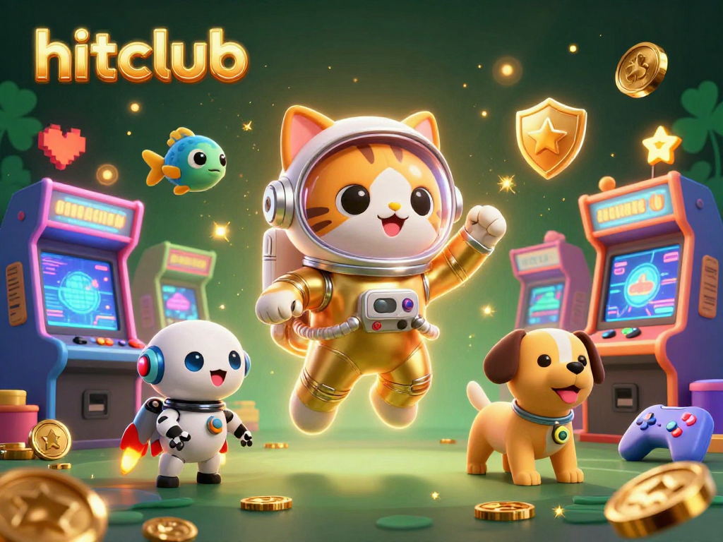 Hitclub brings excitement with a space-themed casino scene full of vibrant 3D game elements.