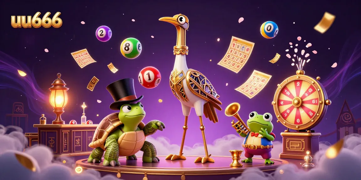 Experience the excitement at uu666 with vibrant lottery and game elements in a lively casino scene.