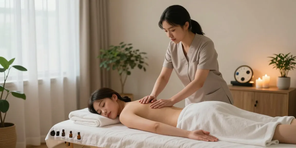 Experience premium 안산출장안마 with a calming home massage setting, featuring a relaxing spa atmosphere.