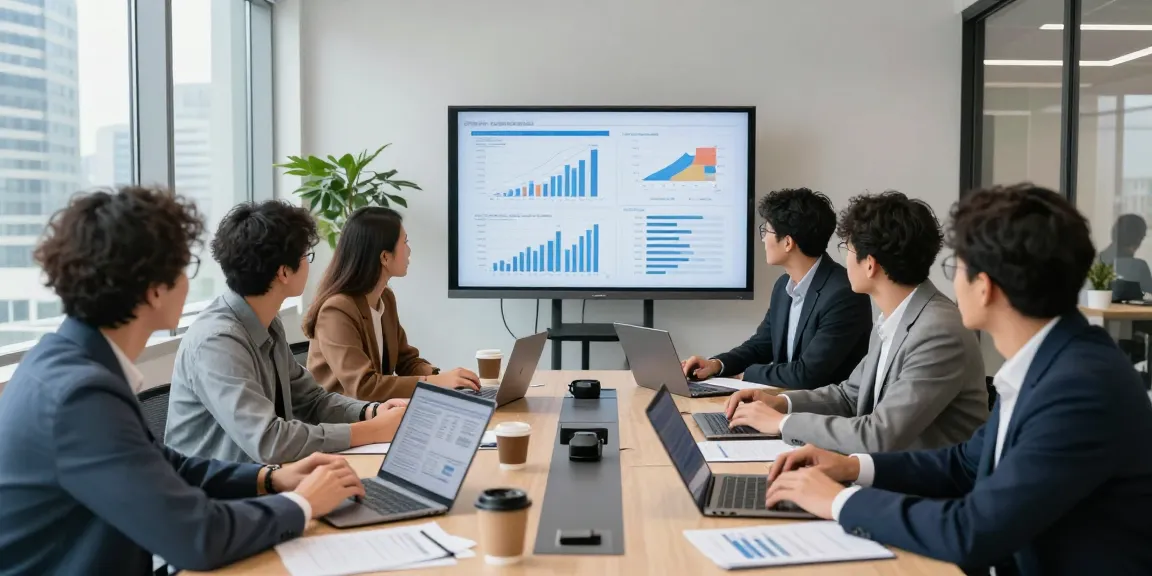 Collaboration in worldwide commercial project finance with finance experts discussing strategies in a modern office.