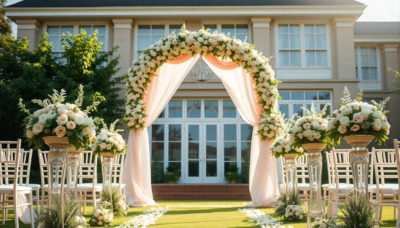 Stunning view of the Best Wedding Venue Jacksonville, featuring elegant decorations for a romantic ceremony.