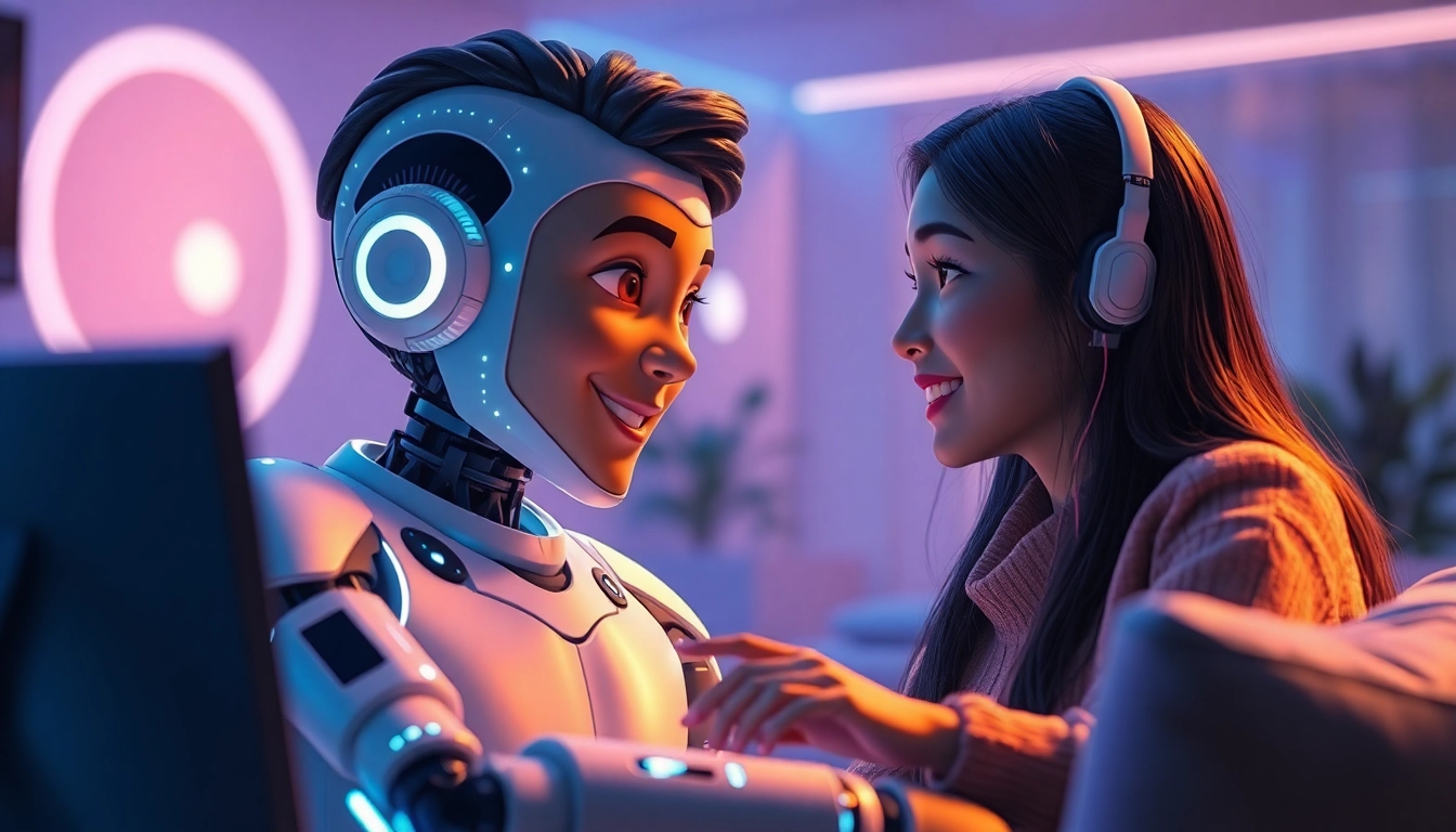 Interactive chat session showcasing crush on ai character in modern virtual setting.